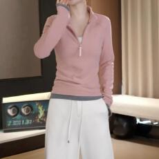 批发已出货~双面德绒立领半拉链卫衣女秋冬新款显瘦时尚百搭打底上衣