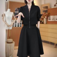 批发已出货时尚法式设计感长袖连衣裙秋季新款气质显瘦假两件休闲裙子