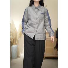 批发已出货~大码<b class='q'>时尚</b>复古上衣冬季新款气质设计感宽松显瘦加棉衬衫女