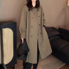 批发已出货~百搭洋气大码宽松长袖外套秋季法式中长款复古气质<b class='q'>风衣</b>