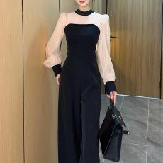 批发已出货~气质收腰显瘦连<b class='q'>衣裤</b>秋季新款时尚长袖<b class='q'>连体</b>阔腿裤套装