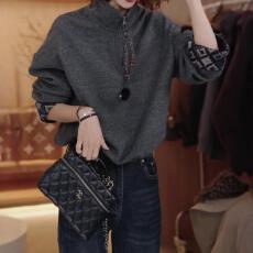 批发已出货~设计感立领半拉链卫衣女秋冬款松紧收腰时尚洋气百搭上衣