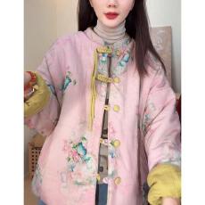 批发已出货~时尚洋气设计感双面穿保暖<b class='q'>棉衣</b>冬季新款新中式减龄棉服女