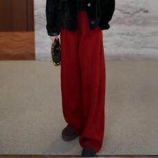 批发已出货~韩版秋冬新款高腰时尚百搭休闲宽松显瘦大码弯刀<b class='q'>阔腿裤</b>女