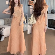 批发时尚百搭上衣气质显瘦半身裙夏季新款2026韩版修身温柔法式两件套