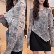 批发<b class='q'>时尚</b>洋气显瘦圆领长袖T恤2026早春新款休闲百搭宽松内搭打底上衣