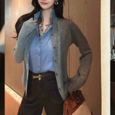 批发早秋简约百搭设计感假两件<b class='q'>衬衫</b>女时尚韩系老钱风宽松显瘦小衫上衣