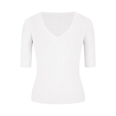 批发气质V领五分<b class='q'>袖</b>修身针织衫女夏季正肩掐腰显瘦短款T恤别致辣妹<b class='q'>上衣</b>