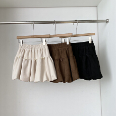 批发韩系<b class='q'>甜美</b>蝴蝶结花苞半身裙新款松紧腰麂皮绒加厚显瘦百搭A字短裙