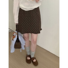 批发十三行秋季新款韩版甜美小<b class='q'>清新</b>木耳边碎花A字短裙百搭高腰包臀裙