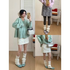 批发秋冬新款韩系小众设计感时髦百搭毛呢毛边刺绣半身裙休闲遮跨短裙