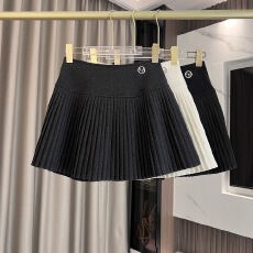 批发韩系深灰色毛呢百褶半身裙女秋冬新款高腰a字半裙jk高端短裙裤