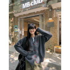 批发原版原色，直播品质/<b class='q'>兔毛</b>针织<b class='q'>毛衣</b>开衫爱心纽扣猫猫刺绣重磅加厚