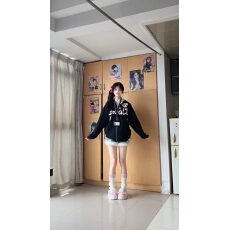 批发重工刺绣，品质款/可爱斑点狗连帽<b class='q'>卫衣</b>宽松百搭休闲拉链上衣<b class='q'>外套</b>