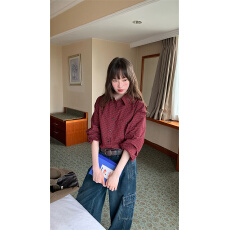 批发原版1:1/适合直播品质店/经典格纹衬衫复古基础格子衬衣叠穿上衣