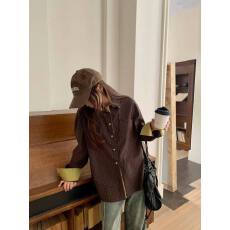 批发原版1:1/经典复古<b class='q'>格子</b>衬衫百搭拼接设计宽松休闲长袖上衣外搭