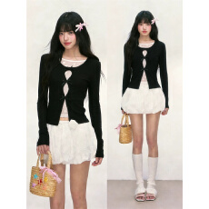 批发原版1:1,直播品质款/<b class='q'>韩</b>系假两件镂空蕾丝t恤修身内搭打底衫上衣