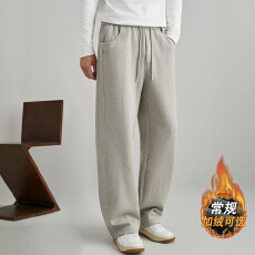 批发数据新款品质男装加绒加厚直筒休闲裤轻奢简约男士宽松百搭长裤