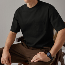 2026夏季新款商务休闲简约男士T恤潮牌纯色圆领短袖上衣