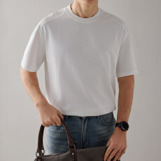 2026夏季简约休闲宽松款短袖上衣纯色短袖T恤男士