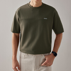 批发男士纯色T恤打底衫2026夏季新款刺绣圆领百搭短袖上衣