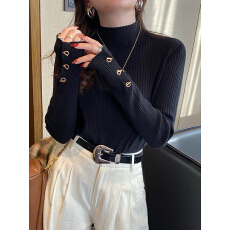 批发半高领针织<b class='q'>打底衫</b><b class='q'>女</b>新款春秋外穿法式上衣内搭保暖毛衣冬流行风格