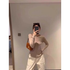 批发2025韩系秋冬新款少女心薄荷绿性感微透<b class='q'>薄款</b><b class='q'>针织衫</b>长袖T恤女上衣