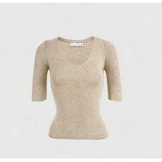 批发白色<b class='q'>薄款</b>V领修身中袖<b class='q'>针织衫</b>女春夏季短袖t恤独特半袖内搭打底上衣