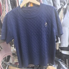 批发韩系卡通刺绣麻花短袖针织衫女春夏季2026新款小个子显瘦短款上衣