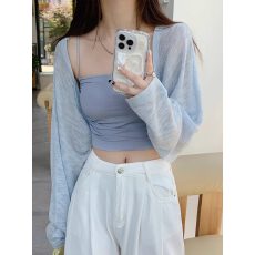 批发薄纱防晒开衫女薄款小坎肩披肩夏配吊带连衣裙子外搭罩衫<b class='q'>针织</b>外套