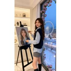 批发韩国东大门1灰色针织马甲女V领宽松外穿无袖背心坎肩百搭