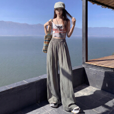 批发慵懒风｜褶皱肌理｜遛弯垂感休闲山本裤女