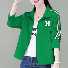 批发大码立领运动夹克外套女2023外穿秋季新款宽松短款棒球服<b class='q'>百搭</b>上衣