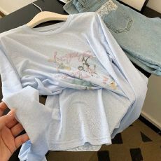 批发白色长袖正肩t恤薄款防晒<b class='q'>罩衫</b>女夏2025年新款设计感薄荷曼波上衣