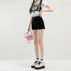 批发<b class='q'>高腰</b>紧身牛仔短裤女2026新款夏季紧身包臀A字甜辣风显高显瘦<b class='q'>热裤</b>