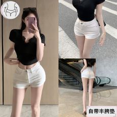 批发丰胯弹力2026年新款<b class='q'>裤</b>清凉夏季纯色热<b class='q'>裤</b>女低腰<b class='q'>提</b><b class='q'>臀</b>牛仔短<b class='q'>裤</b>