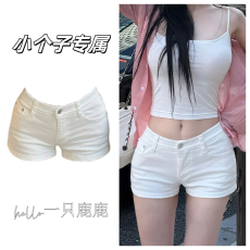 批发小个子低腰辣妹复古<b class='q'>白色</b>夏季牛仔<b class='q'>短裤</b>美式修身高街显瘦百搭热裤