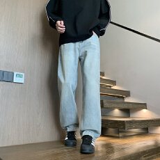 批发美式高街vibe裤子男款2025新款复古潮流百搭直筒休闲长牛仔裤