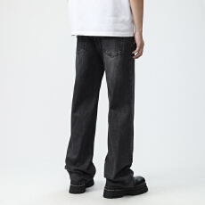 批发2025秋季牛仔裤男士<b class='q'>潮</b>牌cleanfit怀旧阔腿长裤美式高街宽松直筒裤