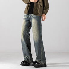 批发2025秋季美式牛仔裤男款vibe复古高街休闲长裤<b class='q'>潮</b>牌宽松百搭直筒裤