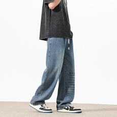 批发2026春季新款青少年美式字母印花休闲裤两穿裤脚<b class='q'>百搭</b>长裤