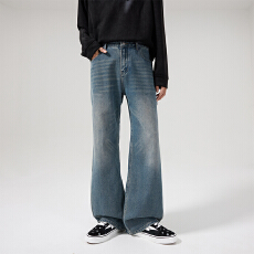 批发2026春季新款美式高街泊克多工装牛仔男潮牌宽松直筒休闲百搭长裤