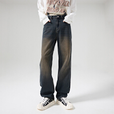 批发2026春季新款美式高街vibe裤子男款复古潮流百搭直筒休闲长牛仔裤