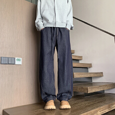 批发水洗丹宁弯刀牛仔裤男2026新款美式宽松直筒阔腿休闲裤潮牌痞帅