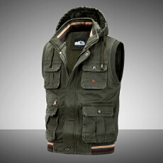 批发<b class='q'>冬</b>季加绒加厚纯棉马甲男士加肥大码外套工装宽松坎肩背心 控188