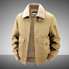 批发跨境 秋冬男士加绒保暖羊羔绒工装棉衣保暖外套 国内平台控218