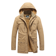 批发跨境 棉衣男中长款纯棉宽松外套加绒加厚中年棉服 国内平台控248