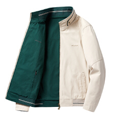 跨境 春秋双面穿男士纯棉夹克宽松立领中老年爸爸装休闲外套控168