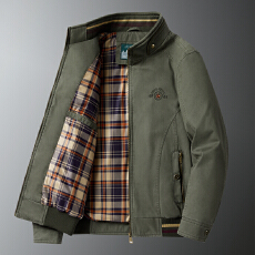 批发跨境 秋冬纯棉<b class='q'>夹克</b>男夹棉加厚宽松立领保暖外套中年爸爸棉衣<b class='q'>夹克</b>