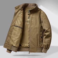 批发跨境 春<b class='q'>秋</b>新款纯棉夹克男士冬装立领工装休闲大码美式复古外套